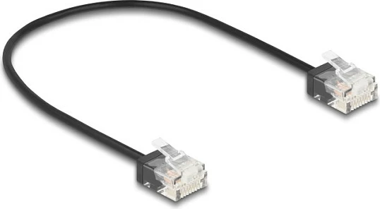 Kablë rrjeti DeLOCK Cat6 RJ45 Ultra Slim, 0.3 m, UTP, Gigabit, e zezë
