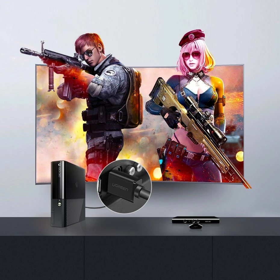 Kabllo HDMI Ugreen HD104 10110, 10 m, 4K, E zezë
