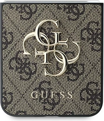 Mbështjellës Guess Leather 4G Metal Logo për Samsung Galaxy Z Flip 6, Kafe