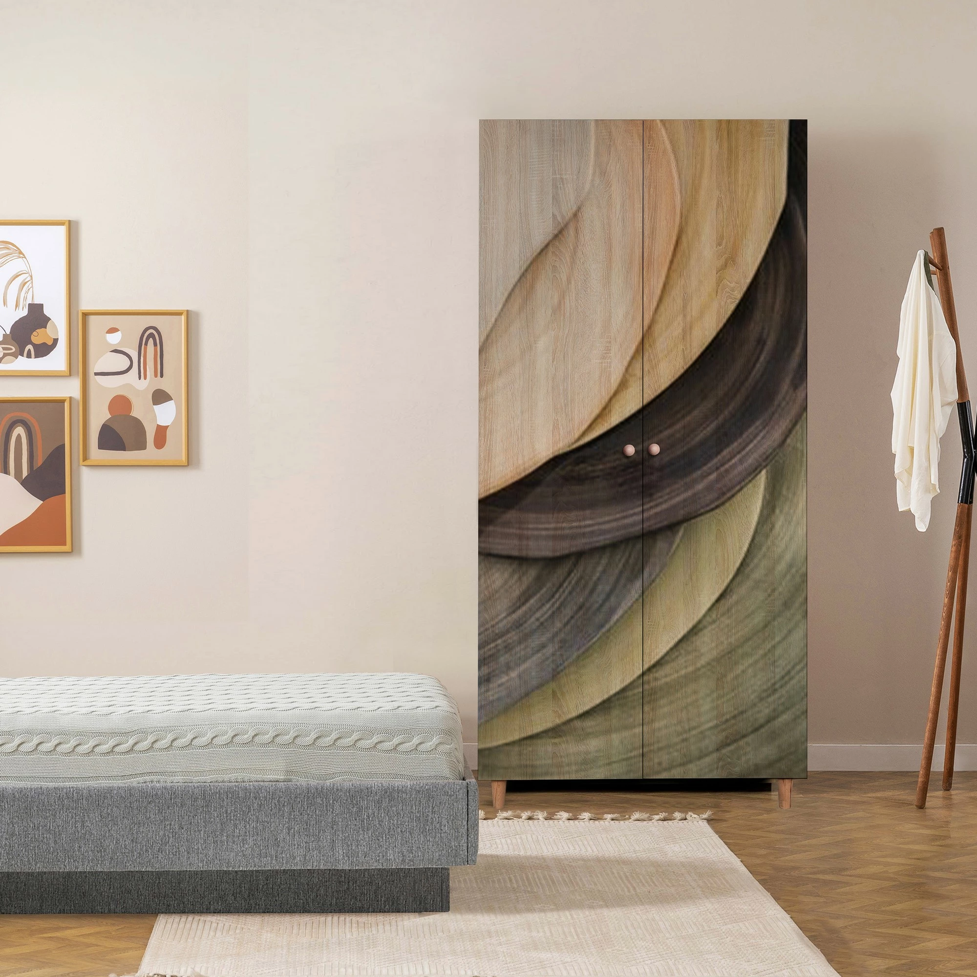 Dollap Hanah Home, Lidya 2, ngjyrë sonomo, 90x192x52cm