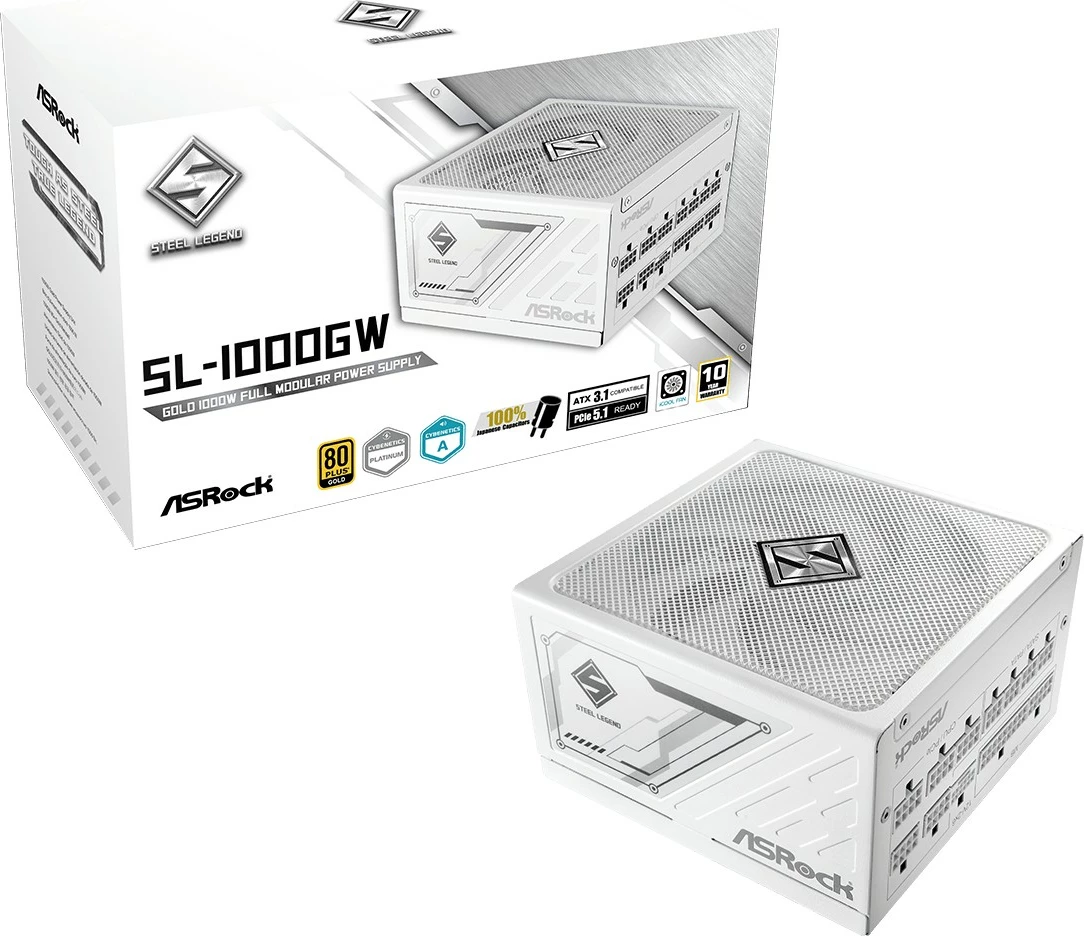 Kasë furnizimi ASRock SL-1000GW, 1000W, Modular, 80 PLUS Gold, Bardhë