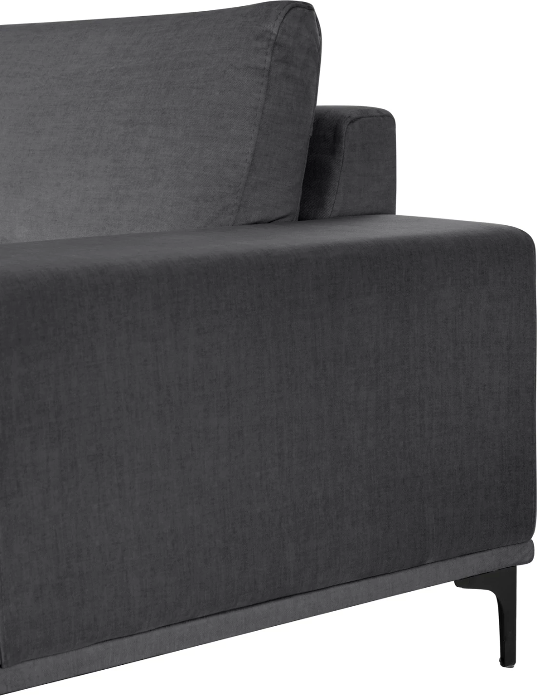 Kënd divani NOA FH3278.02R, pëlhurë antracit, 288x90-157x67-80H cm