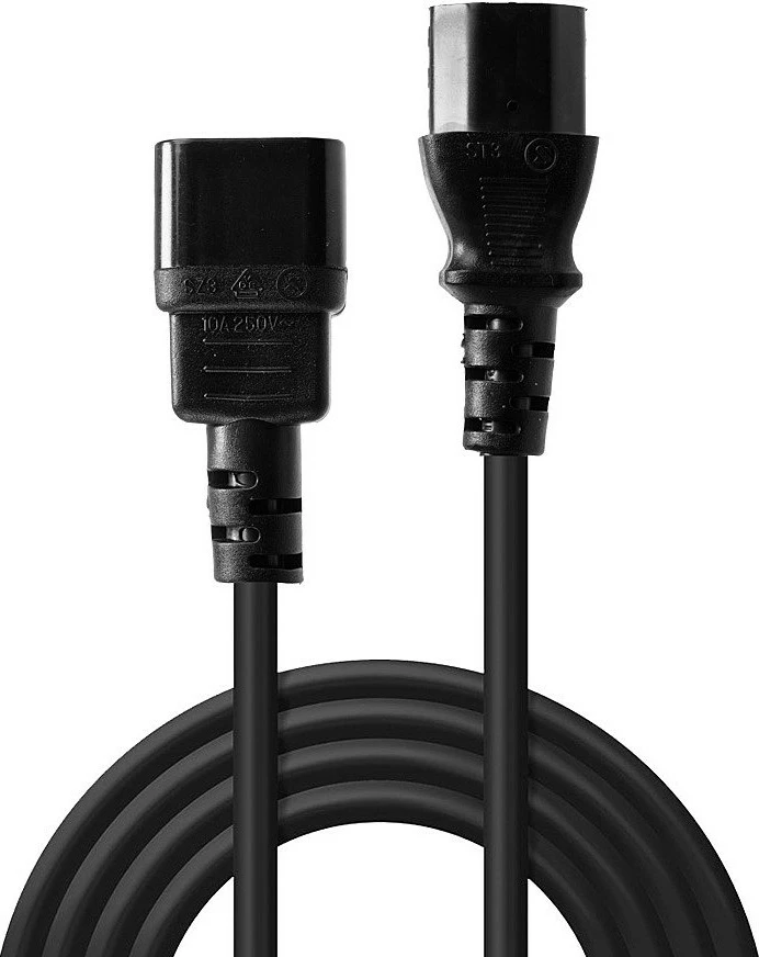 Kabllo rryme LINDY IEC C14 në IEC C13 1m, e zezë