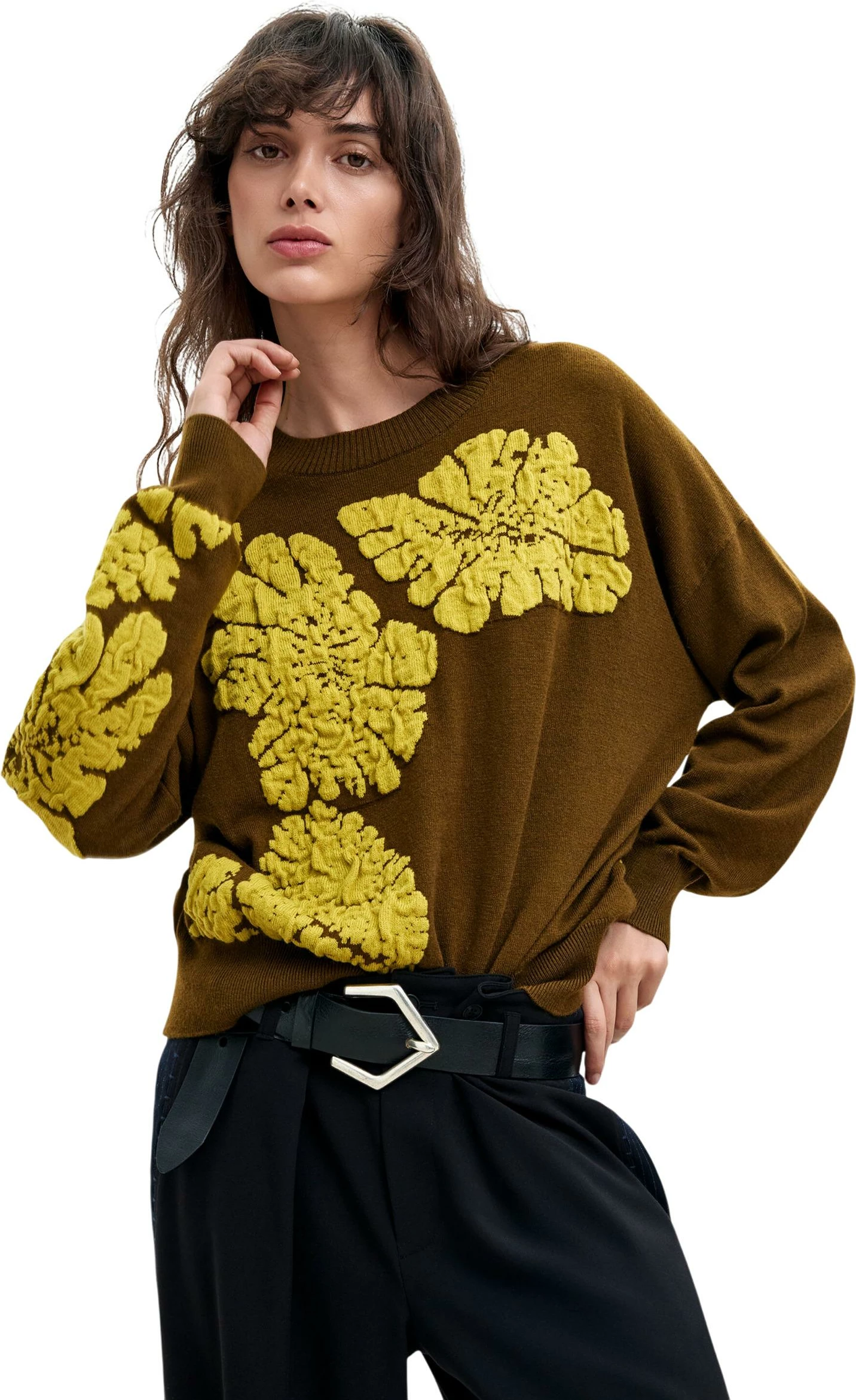 Xhemper për femra Desigual JERS_BUBBLES_LACROIX 26WWJF09, i gjelbër