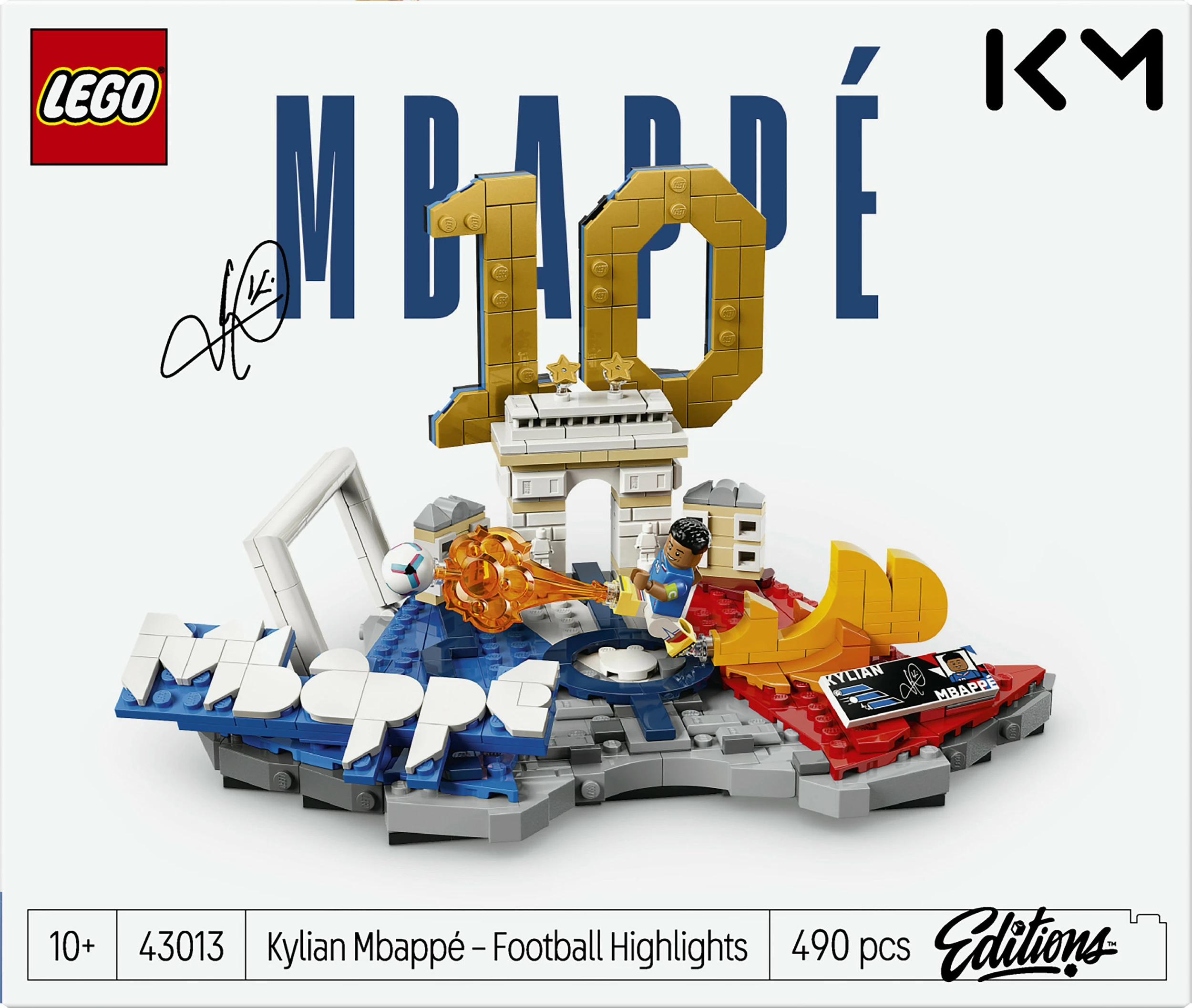 Set ndërtimi LEGO Editions 43013 Kylian Mbappé – Football Highlights, 490 copë, multikolor