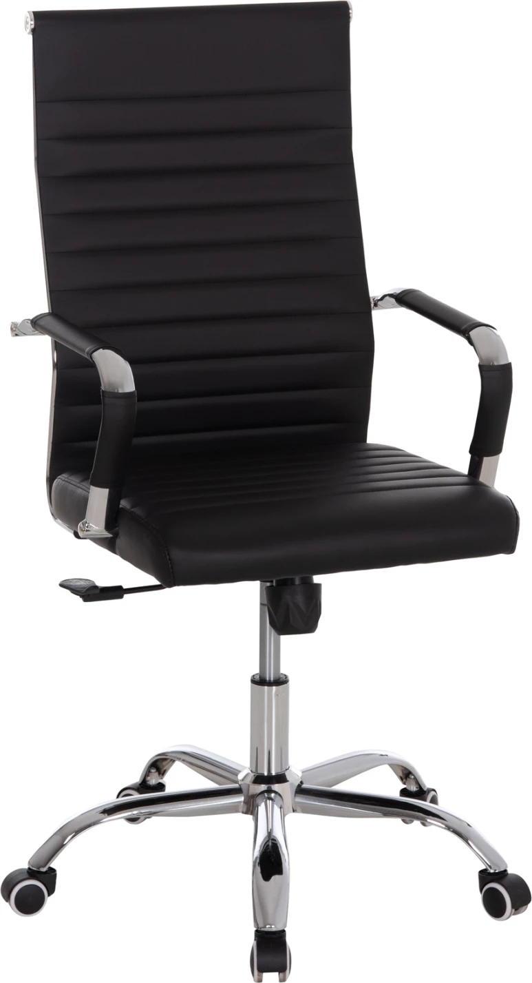 Karrige menaxheri për zyre BOSS FH1059.31, ngjyrë e zezë, PU-metal krom, 54x57x110H cm.