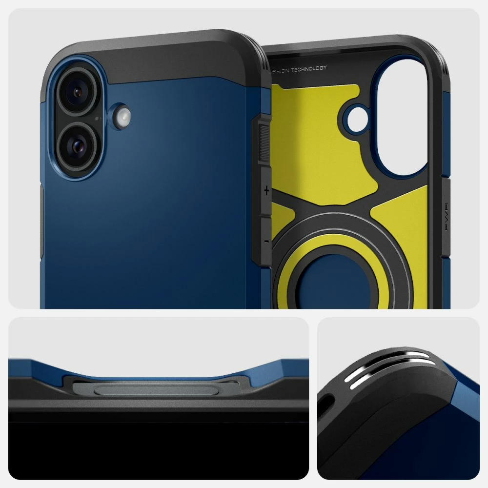 Mbështjellës Spigen Tough Armor Mag për iPhone 16, MagSafe, Blu