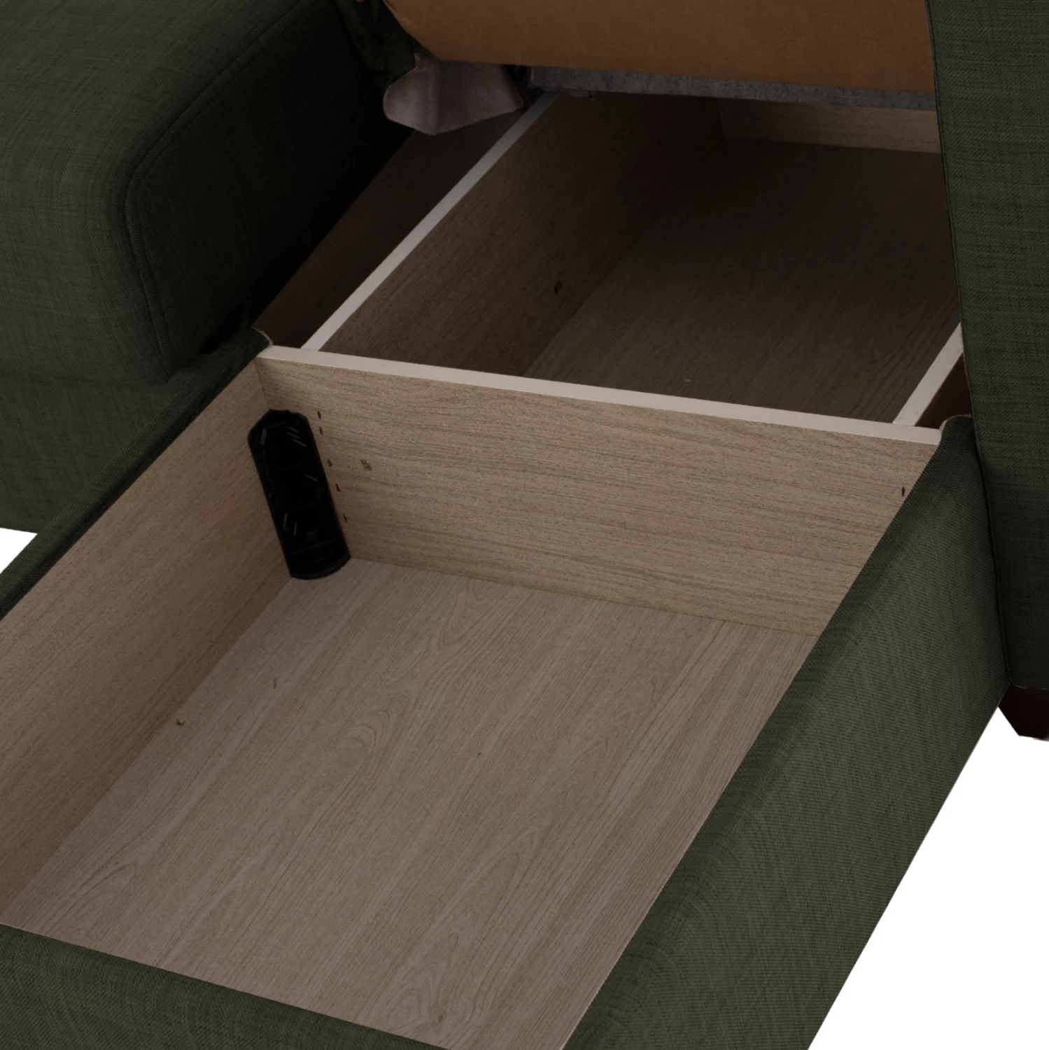 Divan këndor me shtrat, ngjyrë ulliri e errët, FH3244.05, 200x133x77 cm