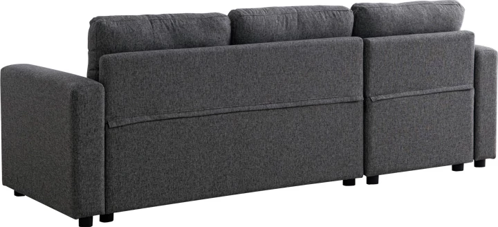 Këndore krevate me hapësirë për depo, ngjyrë antracit, 223x146x85cm