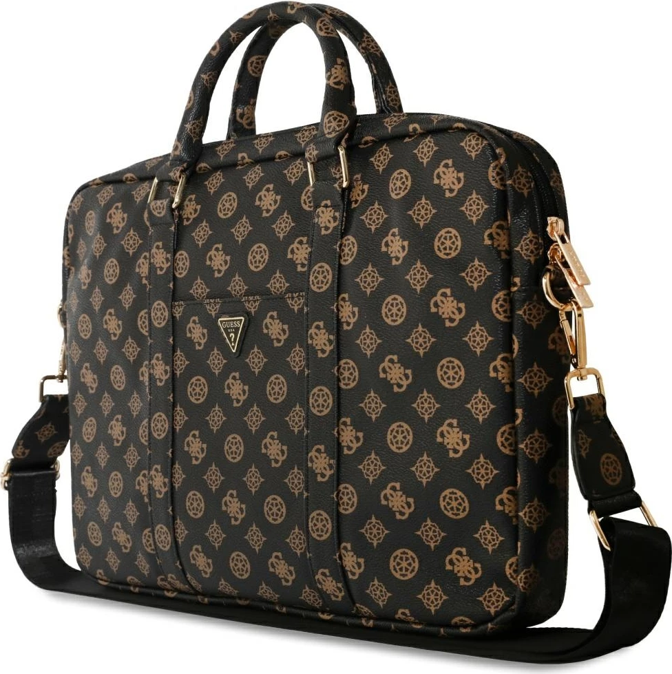 Çantë laptopi Guess 4G Peony Front Pocket Zipper Triangle Logo, 16", e zezë