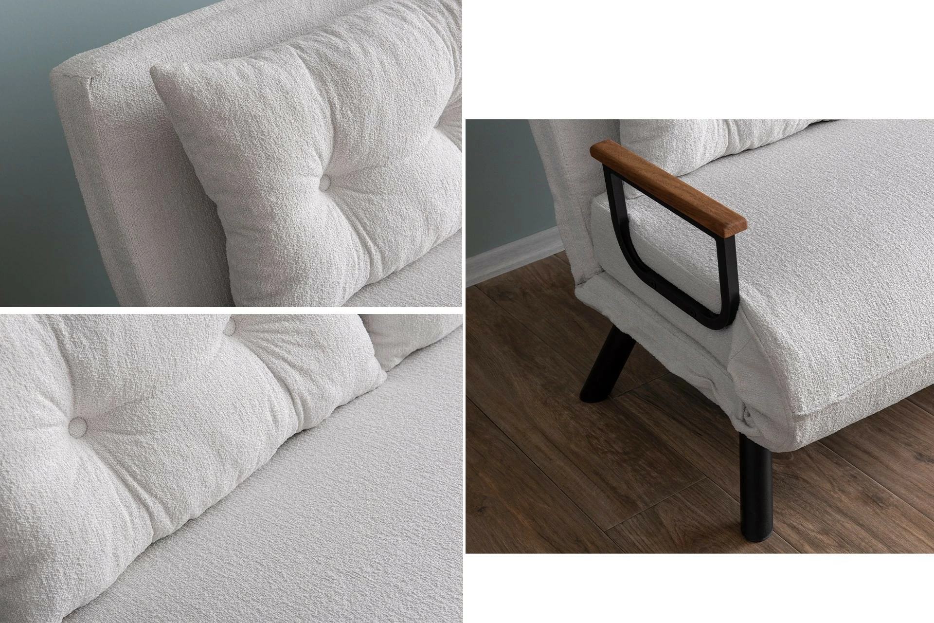 Divan-krevat dy ulës, Atelier del Sofa, Sando, teddy, i bardhë