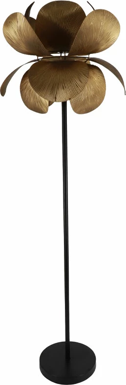 Llambë dyshemeje Blossom, metal, ngjyrë kafe ari, 44x44x152 cm