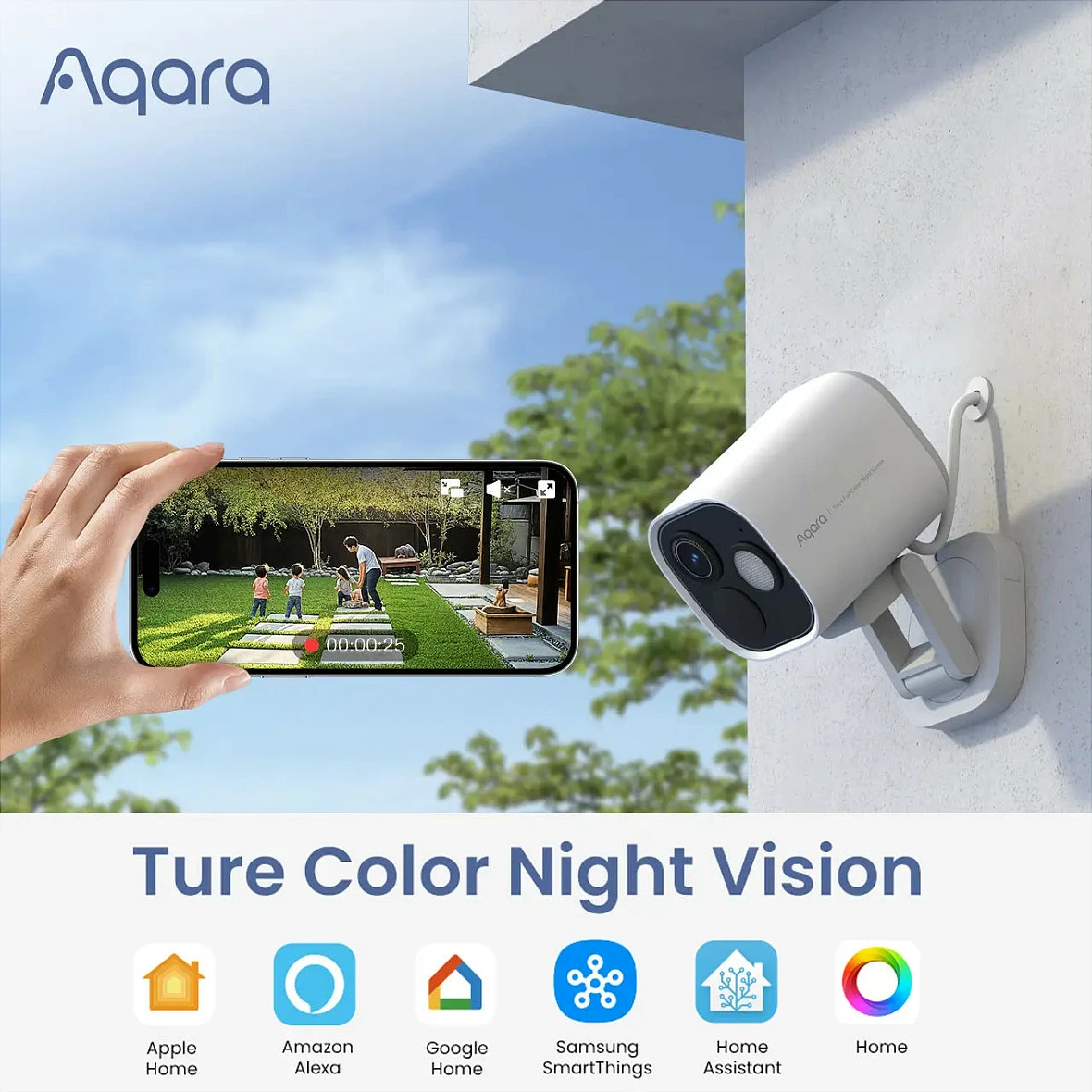 Kamerë sigurie IP Aqara Hub G5 Pro, 4MP 2.6K, Wi‑Fi/Ethernet, IP65, 8GB eMMC, e bardhë