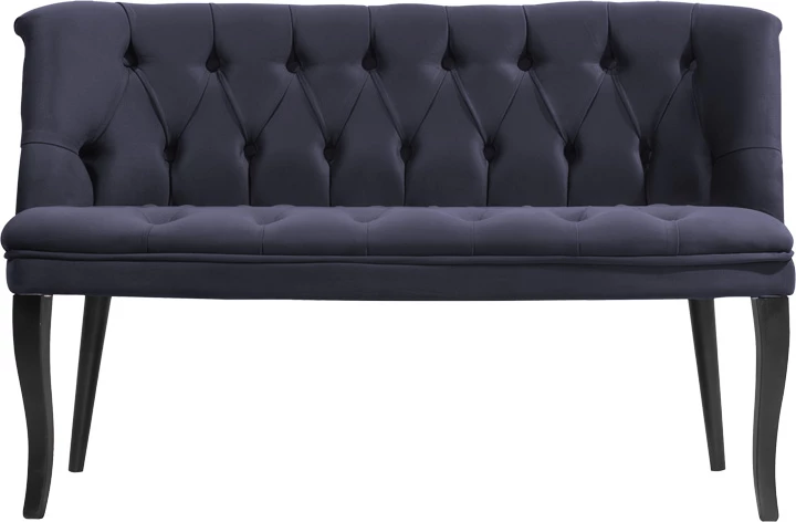 Divan dy vendesh Loreta kadife antracit me këmbë të zeza 118x55x78cm