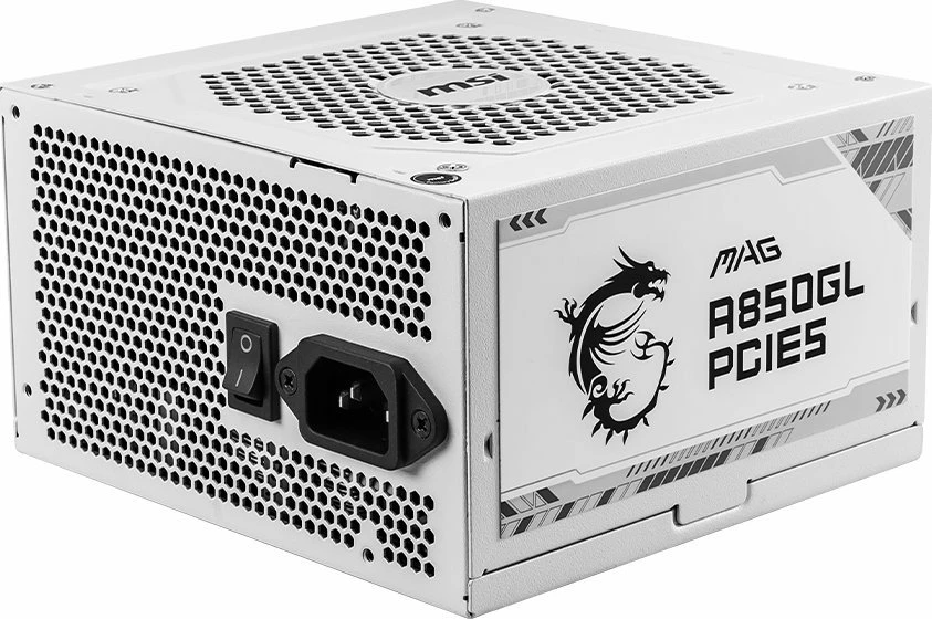 Furnizues rryme MSI MAG A850GL PCIE5 (306-7ZP8A24-CE0) 850W, 80 Plus Gold, ATX 3.1, Full Modular, i bardhë