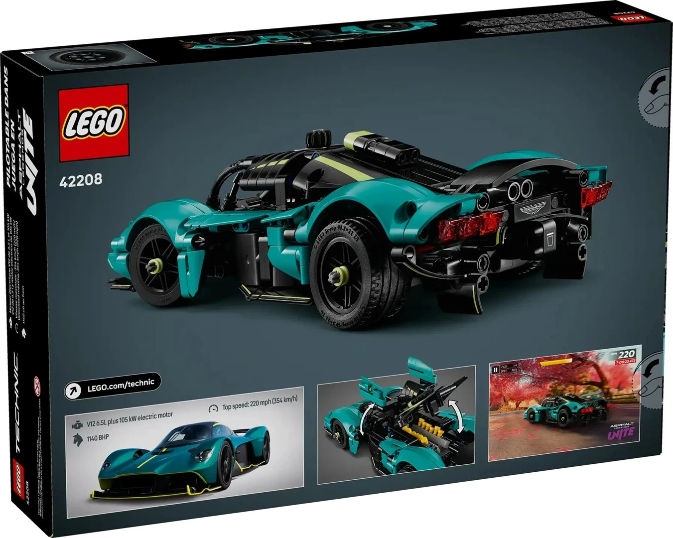 Set LEGO Technic Aston Martin Valkyrie 42208, 707 pjesë, për moshën 9+