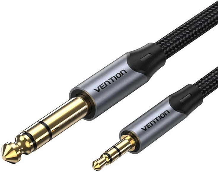 Kabllo audio Vention BAUHJ, 5m, miniJack 3.5mm në Jack 6.35mm, e zezë