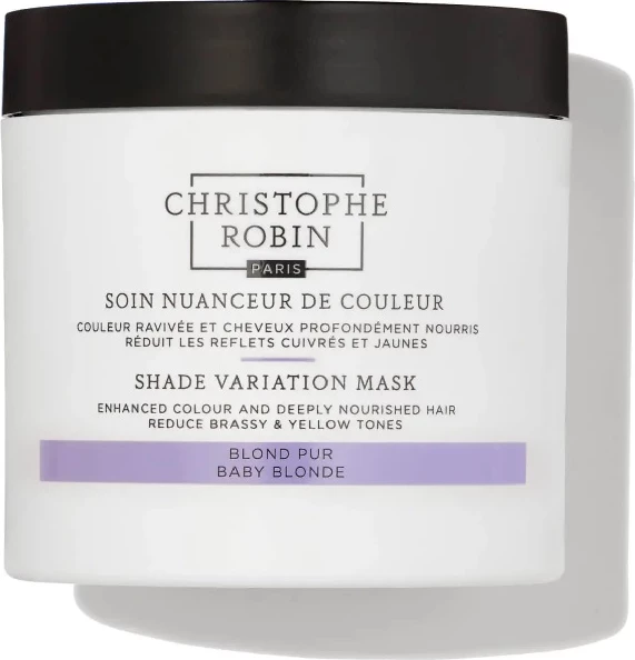 Maskë për flokë Christophe Robin Shade Variation Nourishing Cream Mask Refreshing Hair Color Baby Blonde për femra, 250ml