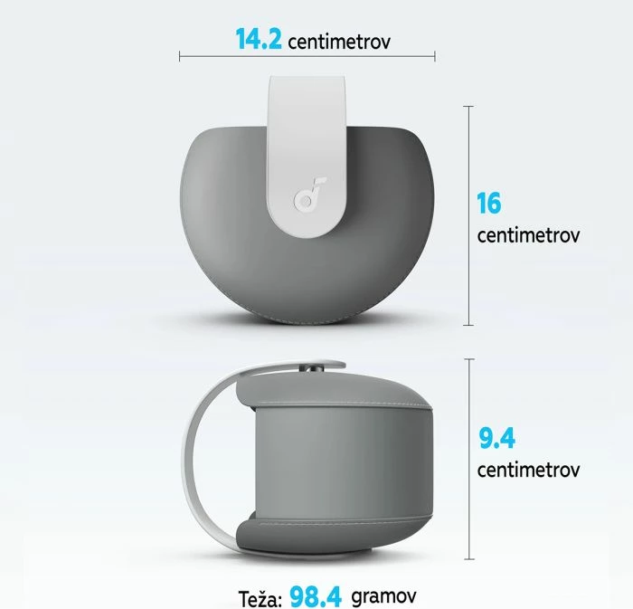 Kasë udhëtimi për kufje Anker Soundcore Space One Pro, mbyllje magnetike, 98.5 g, gri