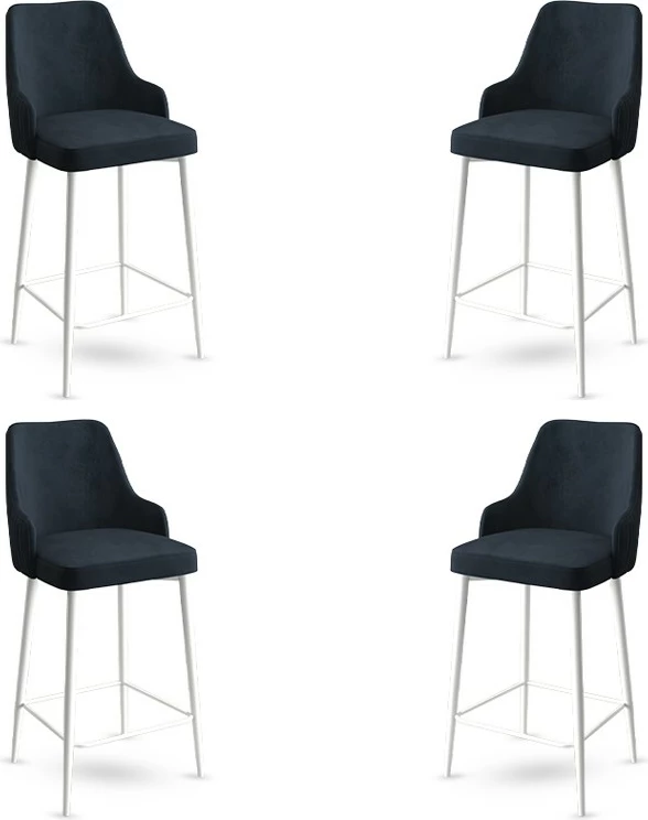 Set karrigesh për bar (4 copë), Hanah Home, Enox, antracit, e bardhë