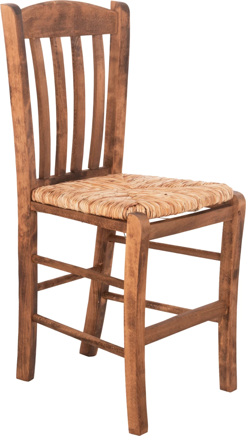 Karrige MONTE FH10383.01 dru ahu ngjyrë arre me ulëse prej kallami-detare 43x41x87H cm