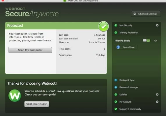 Webroot Secure Anywhere Antivirus 1 Year 1 Dev EN Global