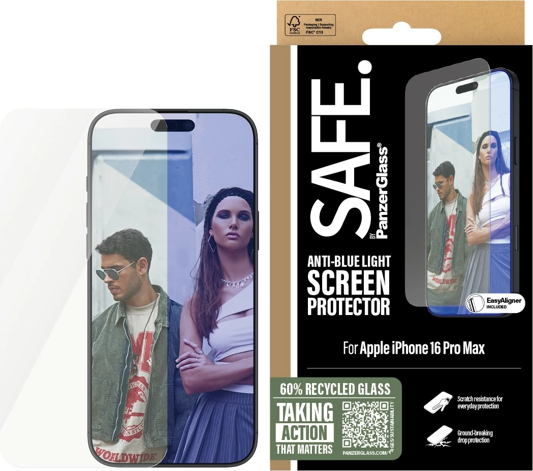 Mbrojtës ekrani PanzerGlass për iPhone 16 Pro Max, transparent