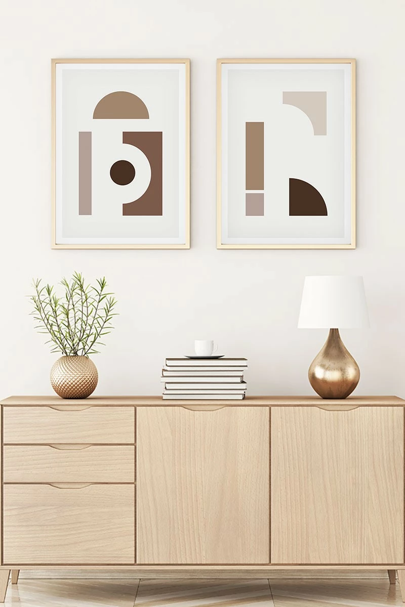 Pikturë dekorative me kornizë MDF (2 copë), Wallity, Huhu111, 20x30cm