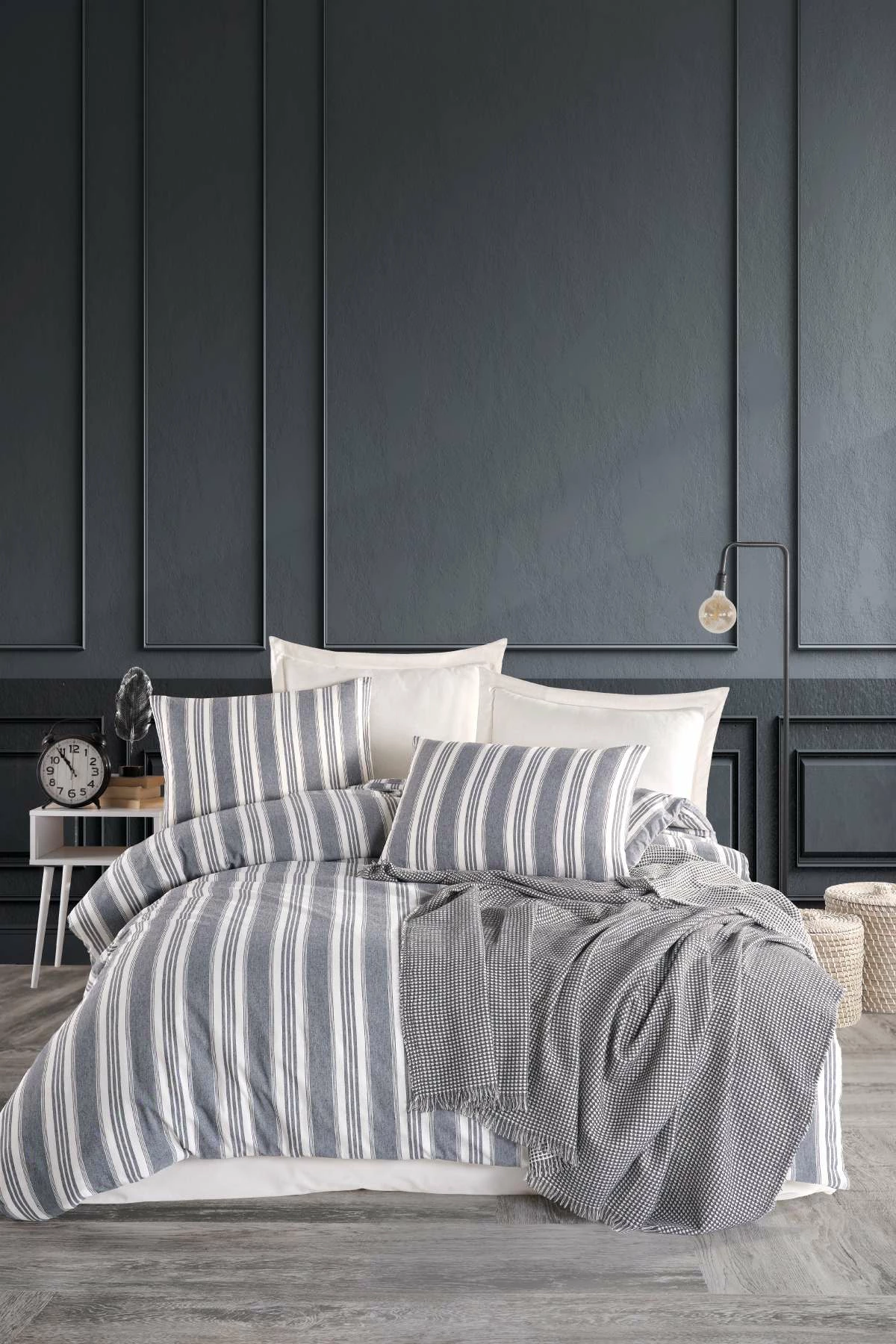 Set mbulesë për jorgan Super King, L'essentiel, Soft Line, ngjyrë navy