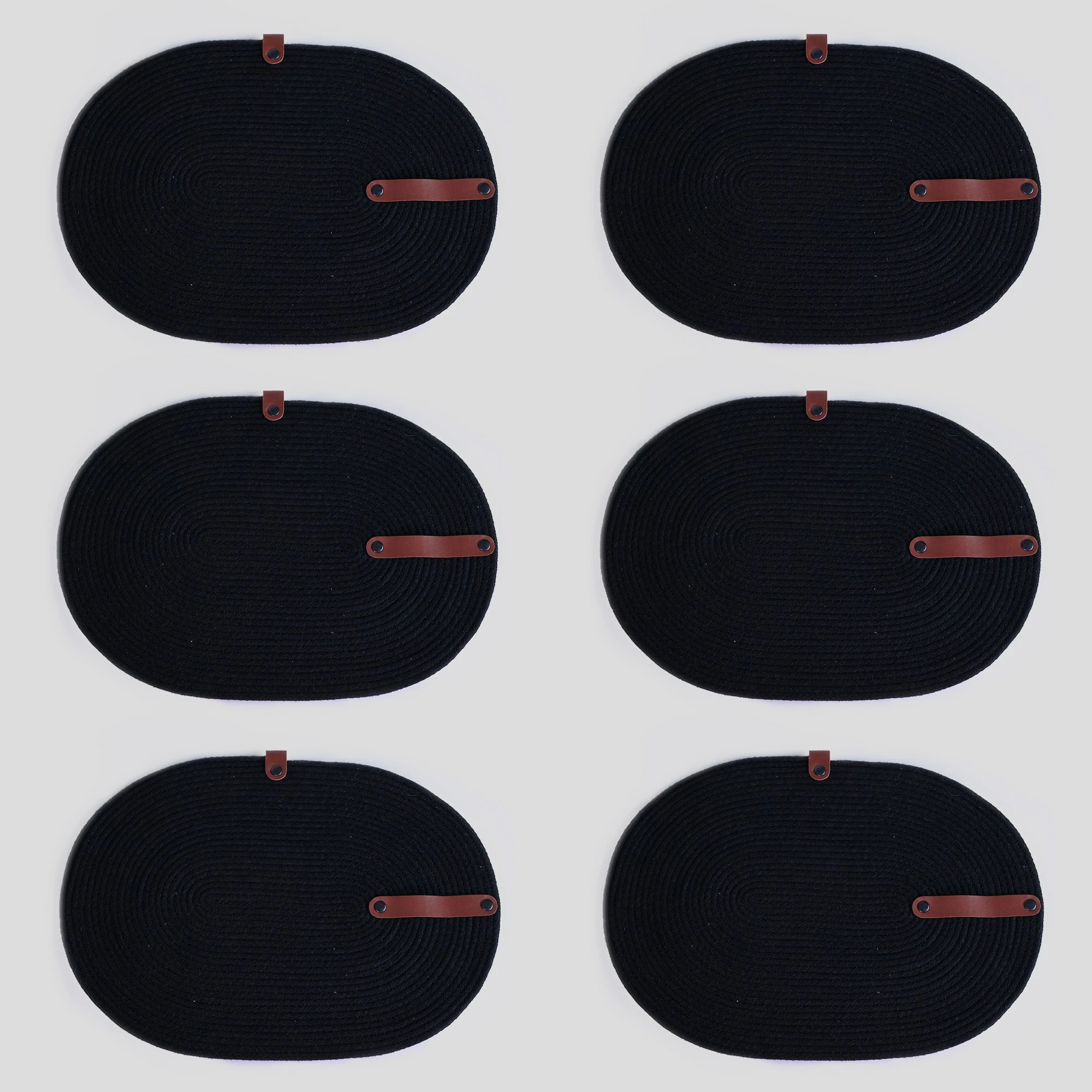 Set nënshimesh tavoline (6 copë), Aberto Design, JUT08001108D, ngjyrë e zezë