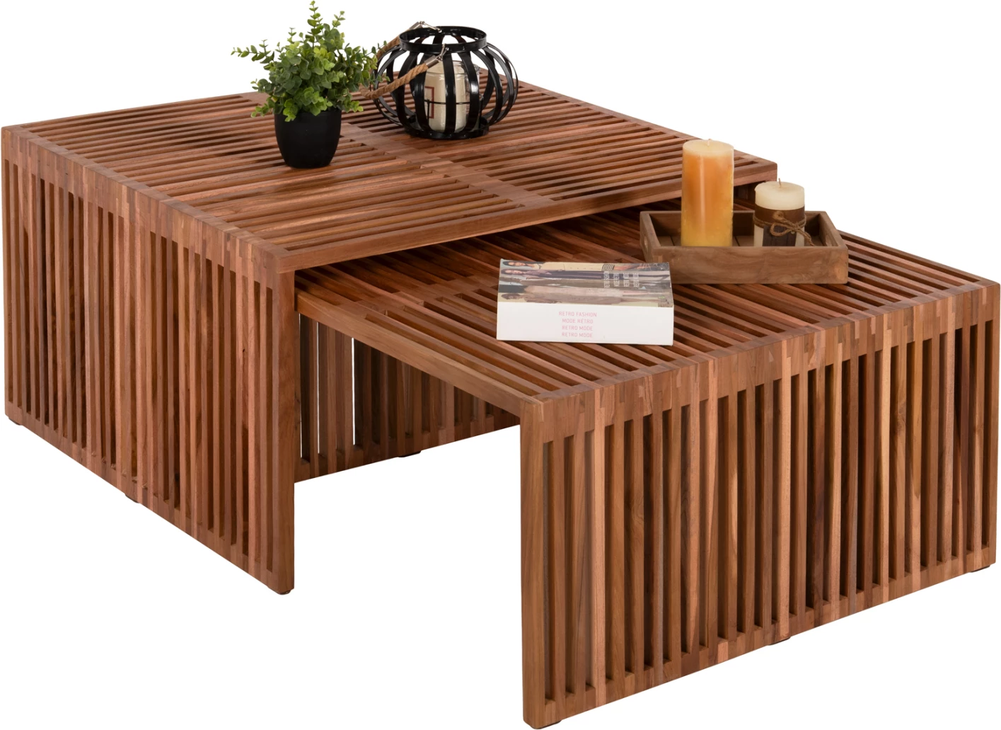 Set tavolinash kafeje NYA FH9546 dru tik ngjyrë natyrale 86x79x46H cm