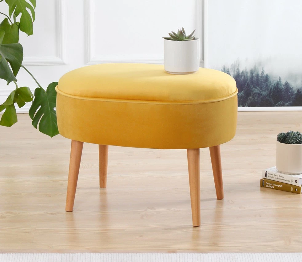 Puf Atelier del Sofa, kadife e verdhë - 2