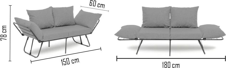 Divan-krevat dy ulëshe, Atelier del Sofa, Viper, ngjyrë krem e çelët