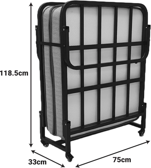 Krevat palosës me dyshek, ngjyrë e zezë, Kamu, 75x190cm