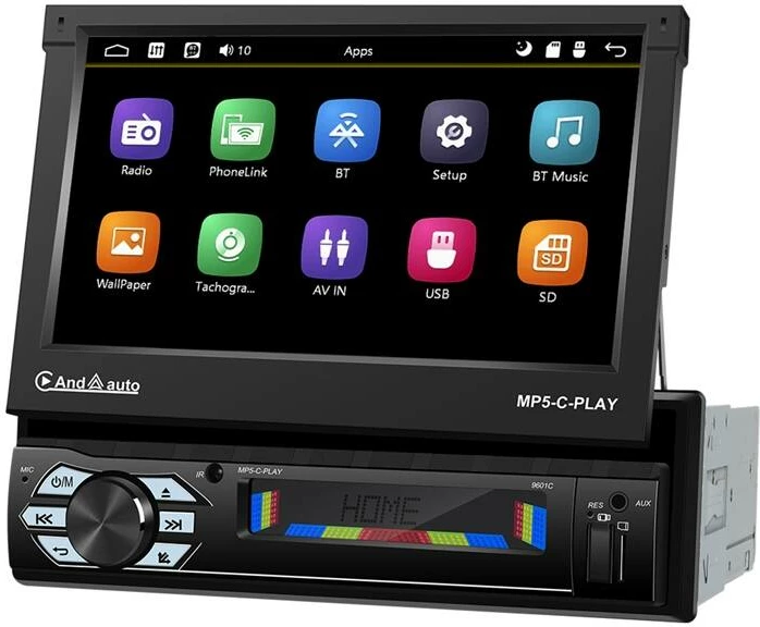 Monitor veture Podofo A3012, 7 inç, CarPlay & Android Auto, Bluetooth, Ekran me prekje, i zi