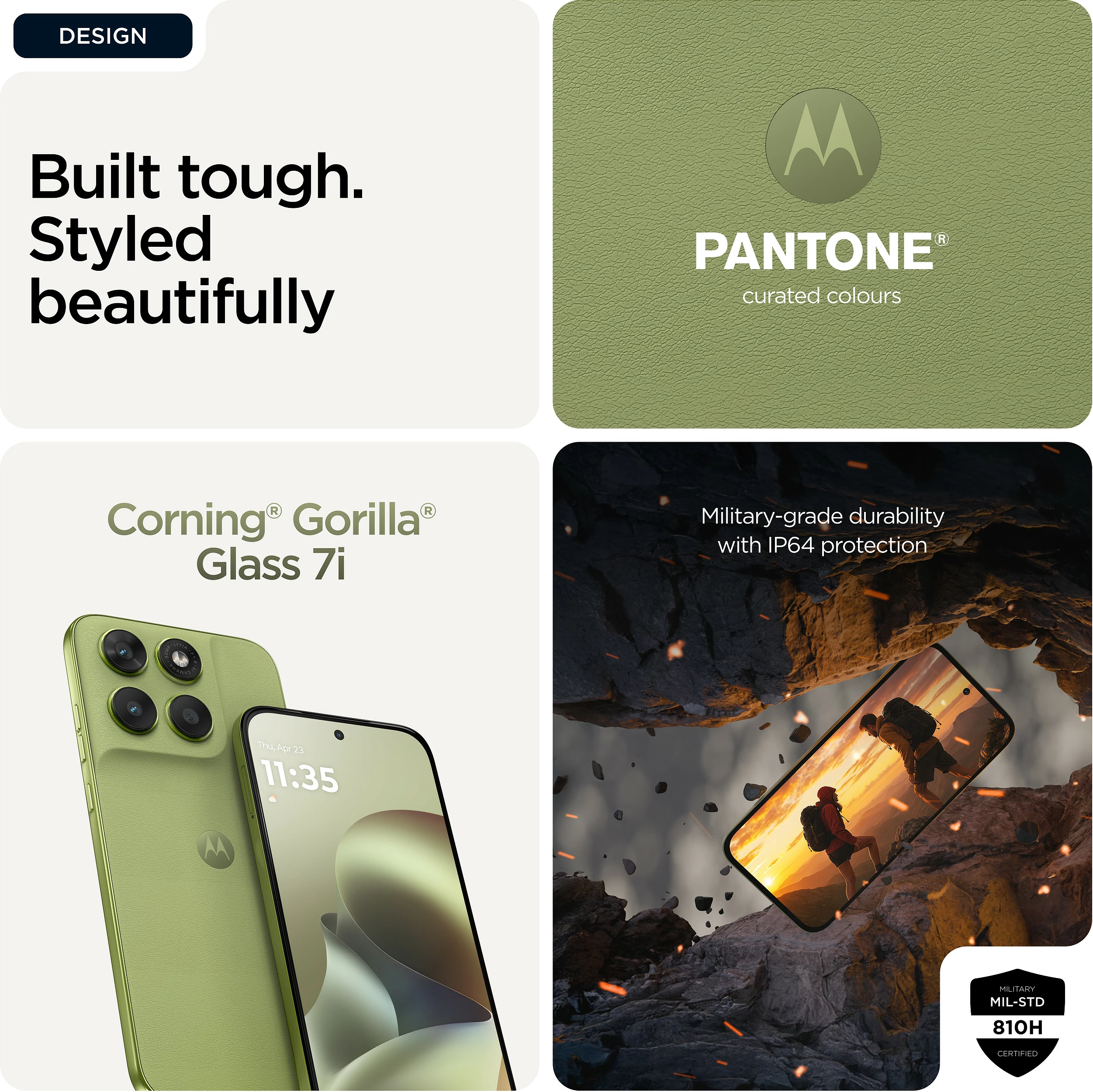 Celular Motorola moto g67, 6.8", 4GB RAM, 128GB, 5G, 50MP, PANTONE Nile Green