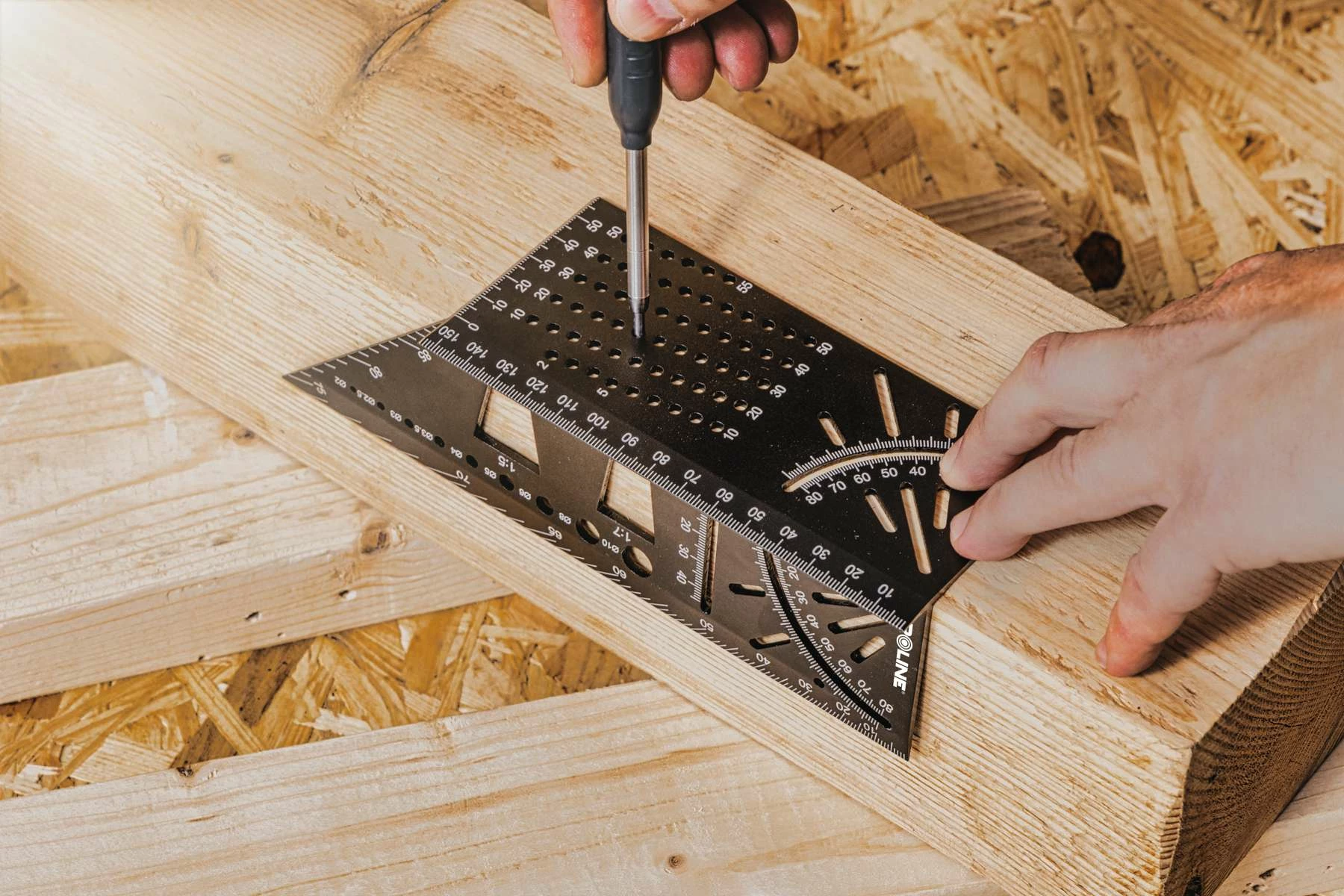 Këndore zdrukthtarie japoneze 3D PROLINE 21370, alumin, 0°–90°