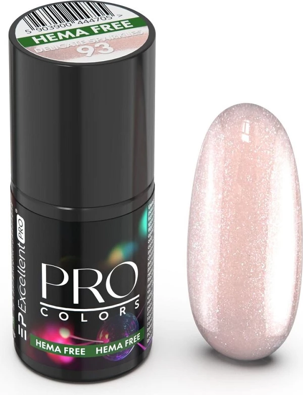 Llak për thonj për femra Excellent PRO Pro Colors Hema Free Hybrid 93 Delicate Sparkles, 7g