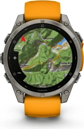 Smartwatch Garmin fenix 8, 47 mm, 32 GB, AMOLED, GPS, rrip portokalli