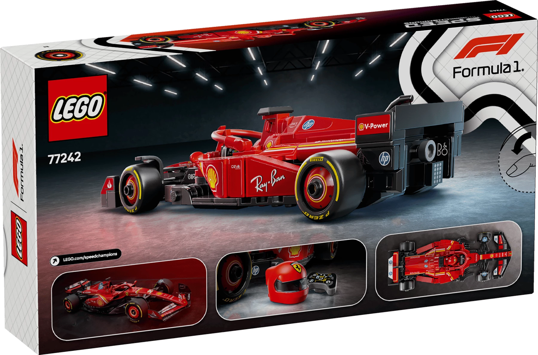 Set ndërtimi LEGO Speed Champions Ferrari SF-24 F1 Race Car 77242, 275 pjesë, e kuqe