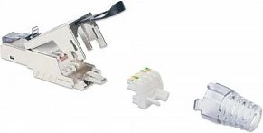 Konektor RJ45 Intellinet Cat6a 10G, toolless STP, kontakte gold-plated, çelik inox