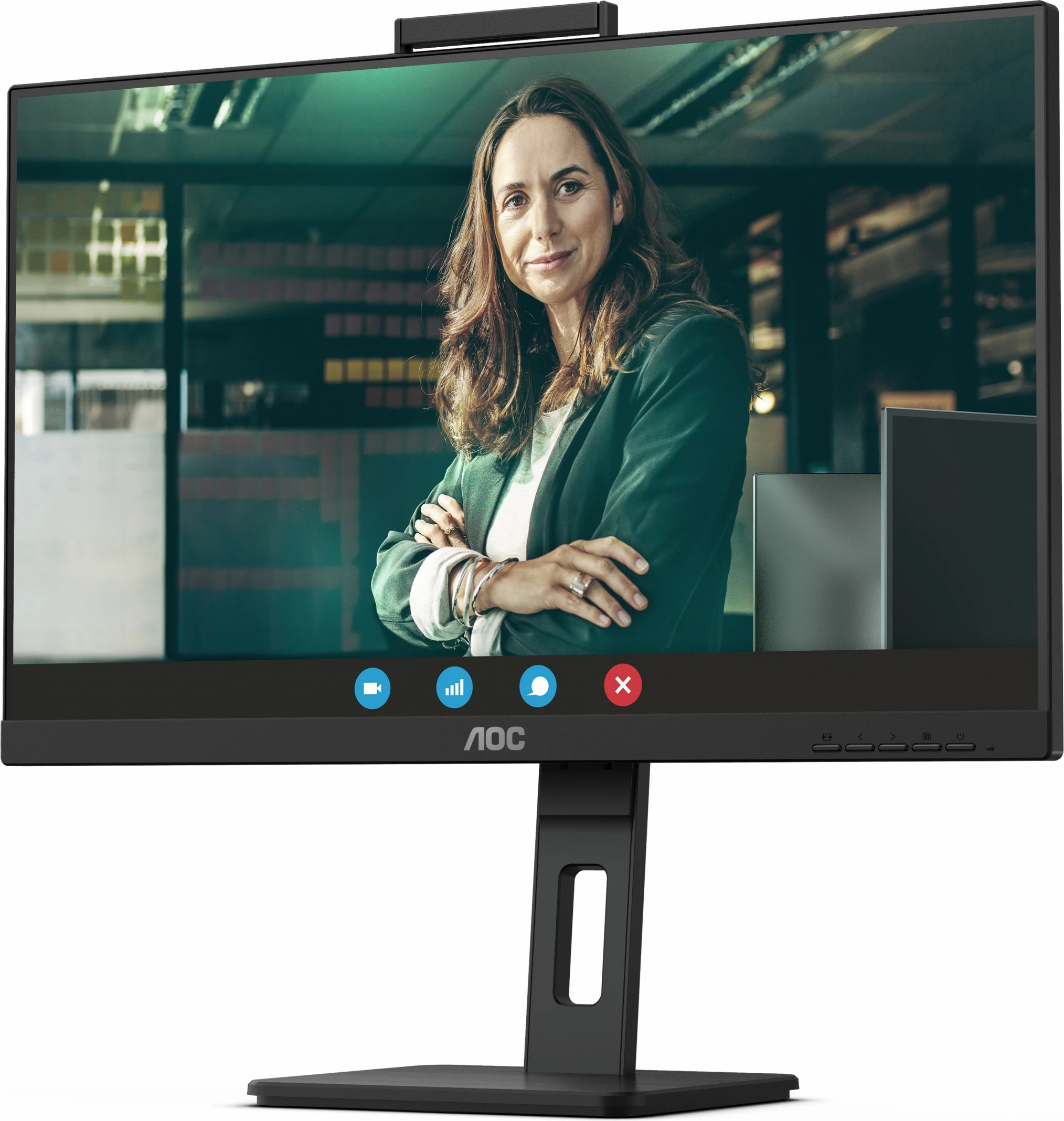 Monitor AOC 24P3QW 23.8 inç IPS Full HD 75Hz me altoparlantë dhe webcam