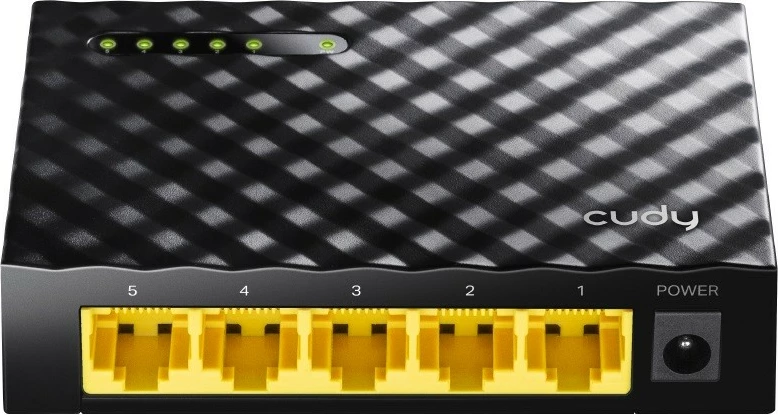 Switch Cudy GS105D 5 porte Gigabit desktop, i pamenaxhueshëm, i zi