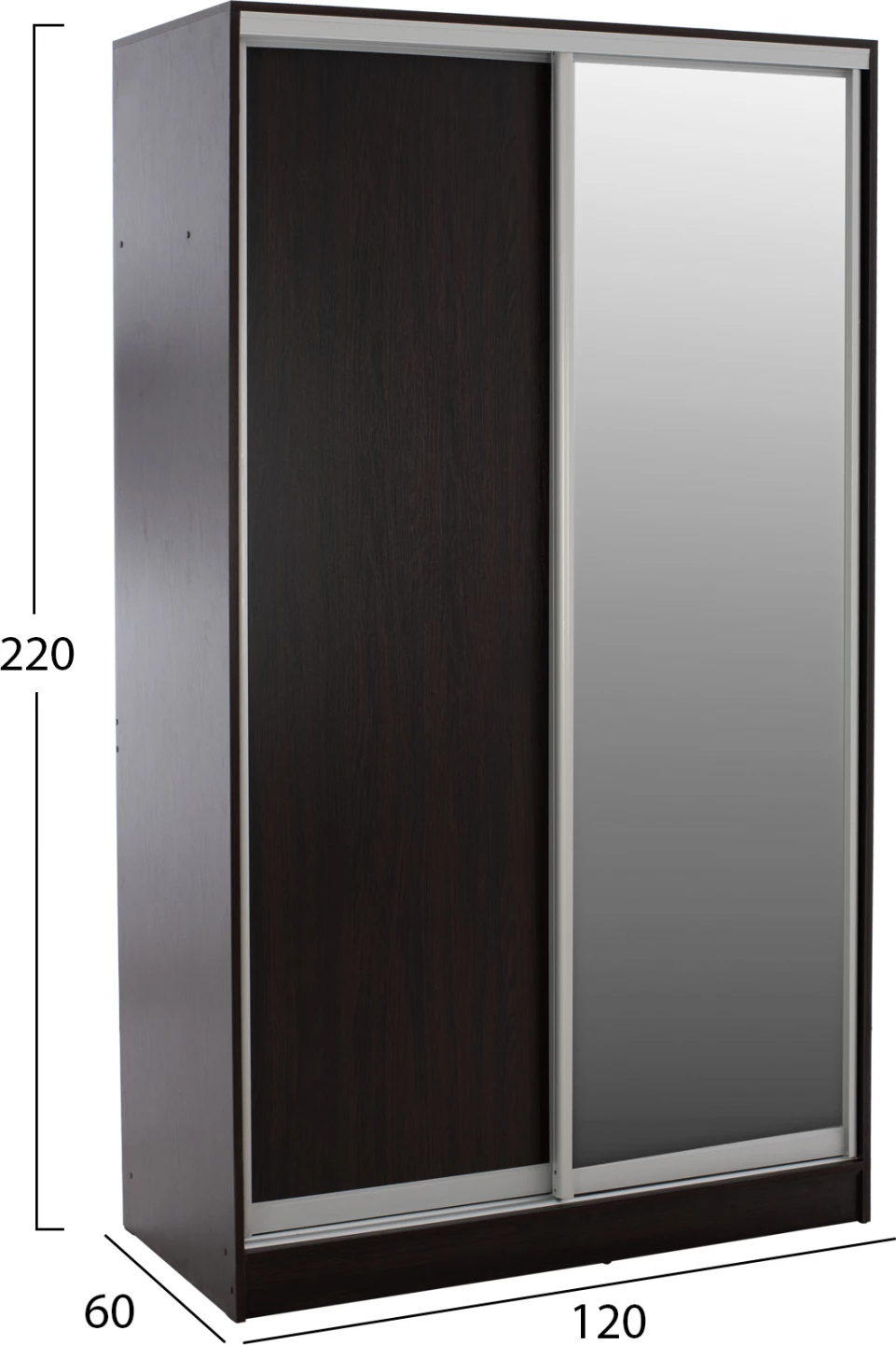 Dollap me dy dyer, me derë rrëshqitëse, ngjyrë wenge, FH2460.02, 120x60x220 cm