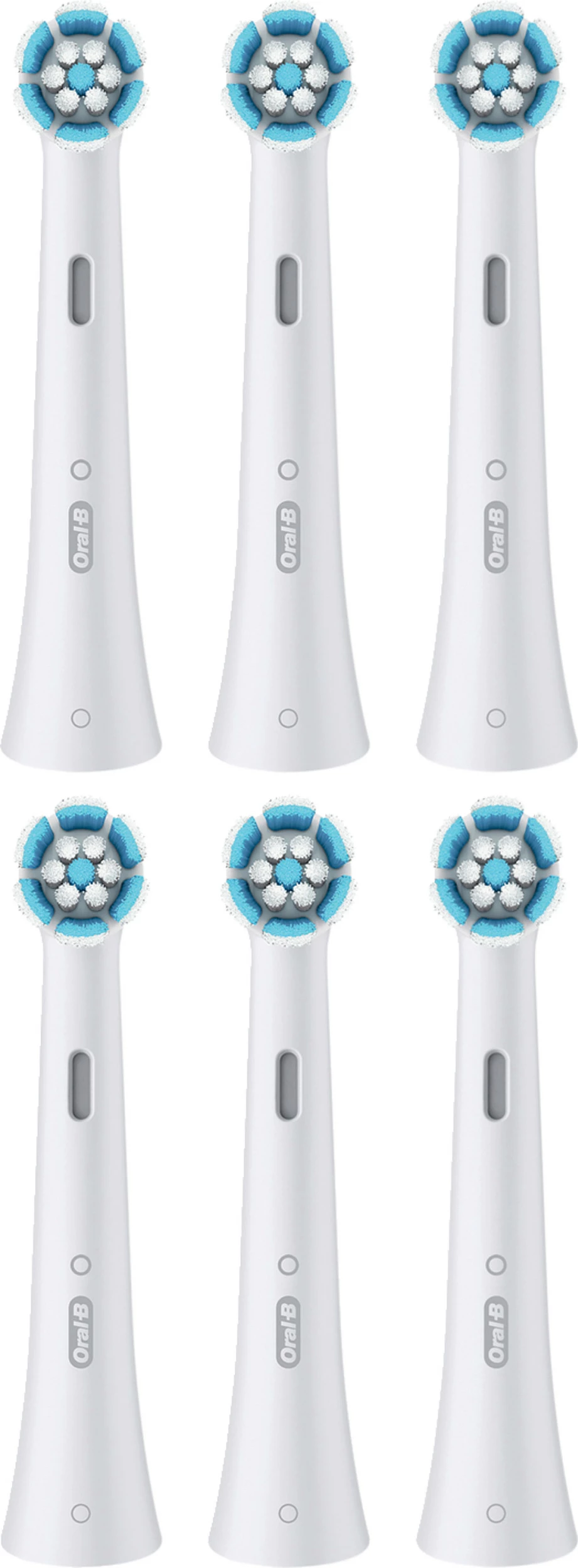 Koka zëvendësuese për furçë dhëmbësh Oral-B iO, pastrim i butë, 6 copë, bardhë/blu