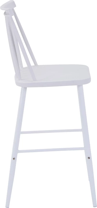 Karrige për bar Aurora I pp, ngjyrë e bardhë, këmbë metali të bardha, 42x47x99cm