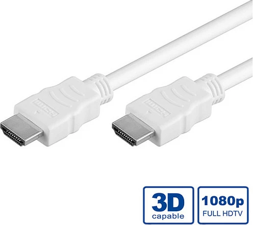 Kabllo HDMI VALUE High Speed me Ethernet, 2 m, 1080p, 3D, e bardhë