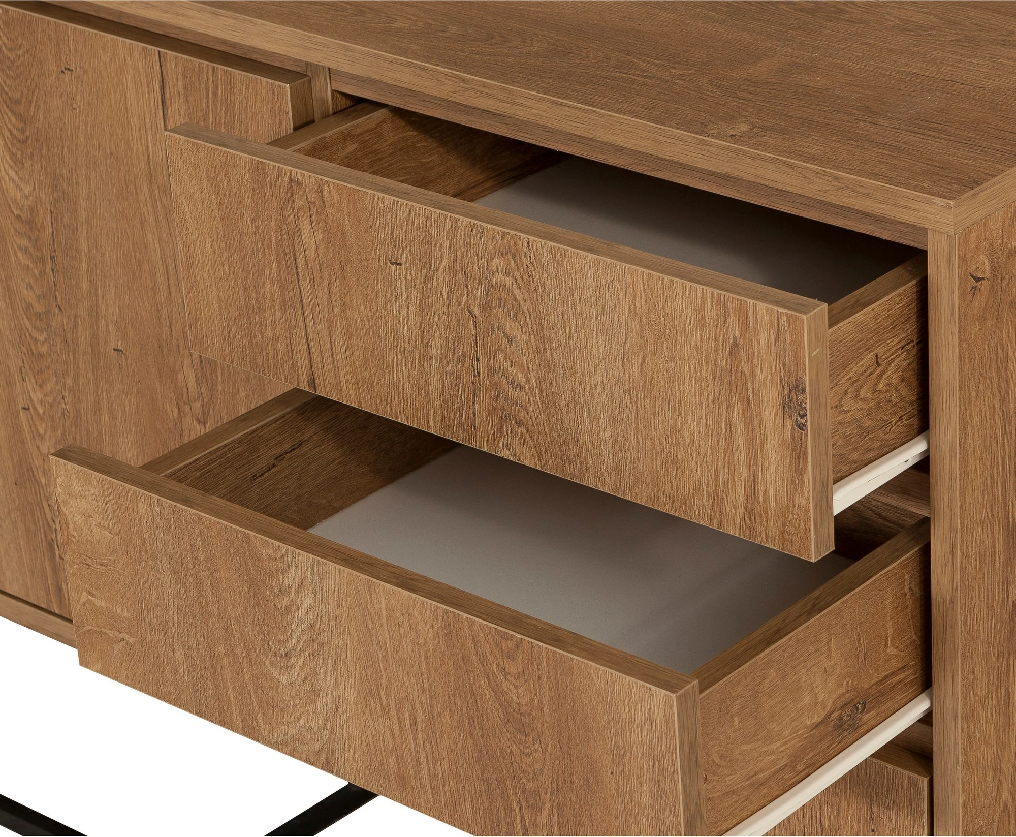 Set mobiljesh për dhomë dite, ngjyrë arre dhe e zezë, Skye Decor, Laxus Takım 17