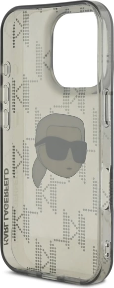 Mbështjellës, Karl Lagerfeld, IML Karl Head Electroplated, për iPhone 16 Pro Max, e zezë