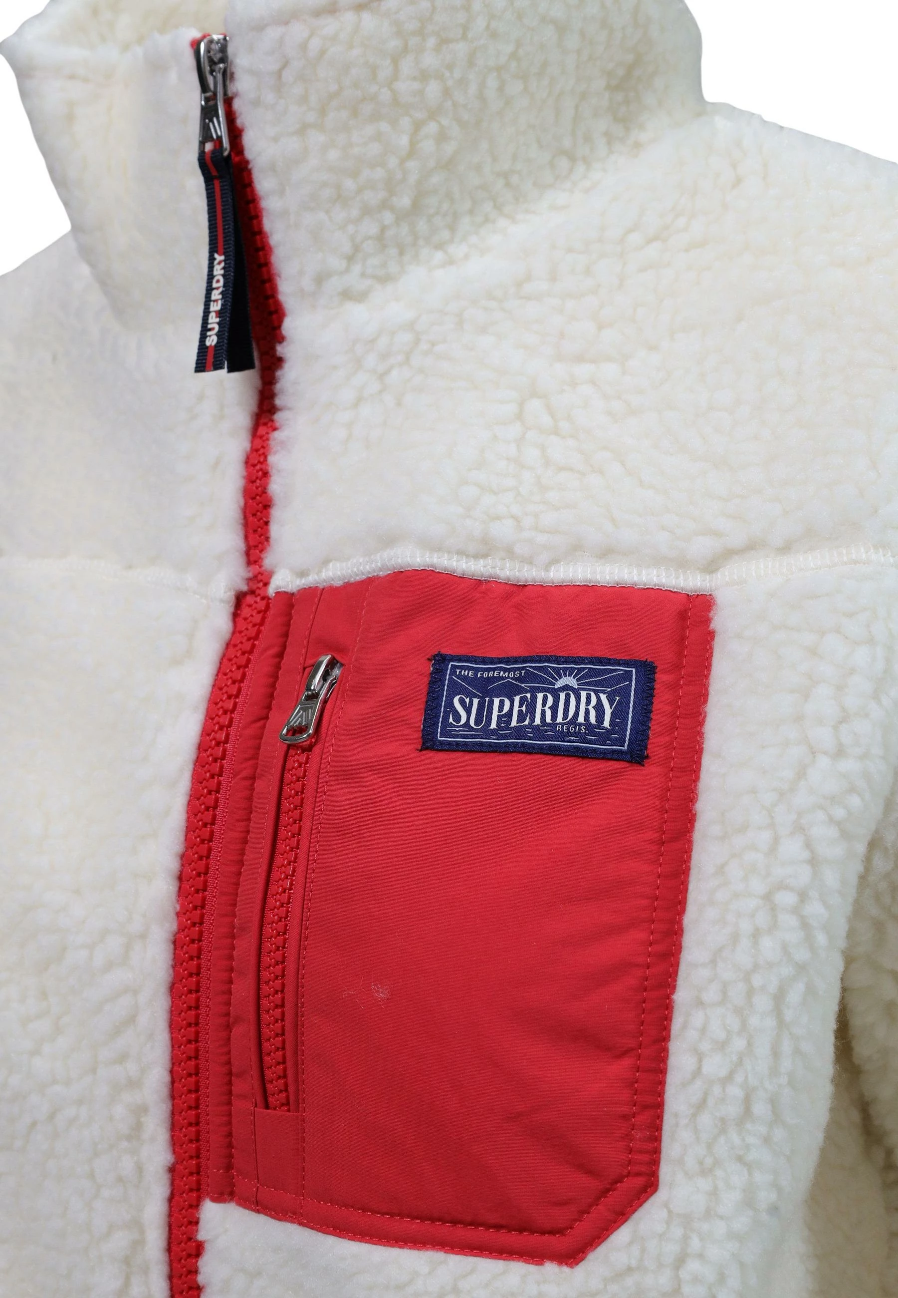 Jakne fleece për femra Superdry Heritage Zip Through SDW2012736A, e bardhë [Madhësia: S]